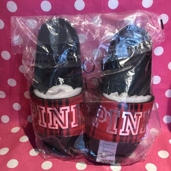NWT VS PINK plaid Slides - Picture 4 of 4